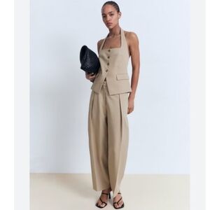 Mango Olivia Barrel Leg Trousers 4 NWT